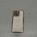 Casechics Compatible with iPhone Case,Luxury Glitter Bling Sparkly Diamond Electro Plated Frame Edge Border Full Body Protective Clear Soft Shockproof Cover Phone Case (Gold,iPhone 13 Pro)