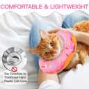 Cat Cone Collar Soft, Cute Cat Donut Collar After Surgery, Adjustable Kitten Recovery Cones to Stop Licking, Lightweight Neck Elizabethan Collars for Cats Kittens (Pink, Medium) (Pink, M)