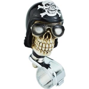 Skull Steering Spinner Power Booster Ball Heavy Car Wheel Turning Suicide Aid Knob for Most Manual Automotive Transmission Tractors (Black)