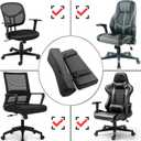 Office Chair Armrest Covers, Set of 2 Comfortable Armrest Elbow Pillow (2 Black Armrest Pillow)