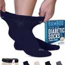 Doctor's Select Diabetic Socks for Men - 4 Pairs Diabetic Ankle Socks for Men | Non Binding Neuropathy Socks (M)