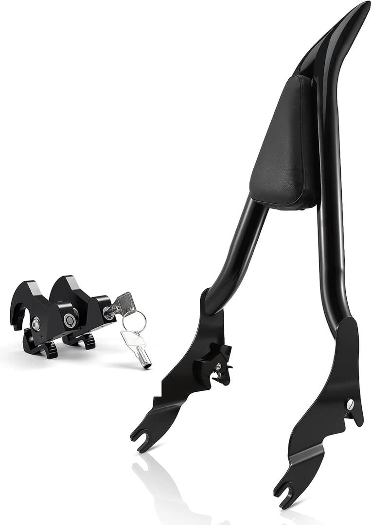 Motorcycle Backrest Sissy Bar Detachable Passenger Assembled Backrest Rear Pad Upright 28" Compatible With Harley Touring Road King Road Glide Street Glide Electra Glide Road King 2009-2026