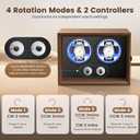 Double Watch Winder for Automatic Watches, Wooden Automatic Watch Box with Dual Independent Control, Ultra-Quiet Sleeping Motor, Soft Pillow & Blue LED, Gift for Men & Watch Lovers