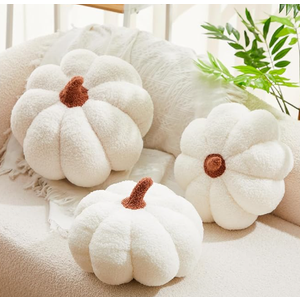 3 Pieces Stuffed Pumpkin Pillow Fluffy Plush 3D Pumpkin