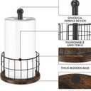 YINMIT Wood Paper Towel Holder Countertop, Farmhouse Paper Towel Holder with Heavy Duty Base, Wooden Paper Towel Holders, Paper Towel Holders for Kitchen, Fits Standard and Large Size Rolls