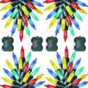 Joliyoou 4 Packs Total 200 LEDs 64ft Multicolored Christmas String Lights, Battery Operated Christmas Mini String Lights with 8 Lighting Modes, Indoor Outdoor LED Xmas Fairy String Lights with Timer