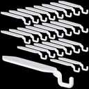 Yinkin 24 Pcs Flat 3" Light Hooks Plastic Hooks Christmas Light String Hanging Patio for Solid Insulated Aluminum String Hanging up to 4 Lbs