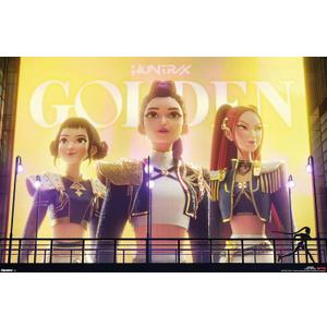 Netflix KPop Demon Hunters (2025) - Huntrix Golden Wall Poster, 34L" x 22.4W", Premium Unframed Version