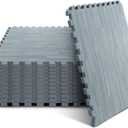 Yes4All EVA Interlocking Mats, Puzzle Floor Tiles, Foam Floor Padding with Border for Furniture, Home Space, Living Room, Garage (J. 48 Square Feet (12 Tiles) - Slate)