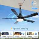 AHAWILL Outdoor Ceiling Fan with Light,42" Gazebo Fan,3CCT Dimmable, Waterproof Plug in Ceiling Fan, Outdoor ceiling Fans for Patios, Porch, Gazebo Black