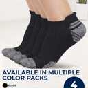 Pembrook Ankle Compression Socks for Women & Men - 4 Pairs | Sports Running Compression Socks | Athletic Ankle Support Socks (Black, L)