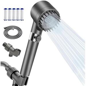 Feelso with Handheld & Filter, 3 Spray Modes, 5 Replacement Filters, Hydro Jet Power Wash for Hard Water, On/Off Switch & Pet Bathing Showerheads, Water Saving, Easy Installation
