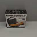 Elite Gourmet Maxi-Matic Electric Nonstick Belgian Waffle Iron Snack Maker Machine, Breakfast, Sandwiches, Compact & Portable, 2 Slice, Black