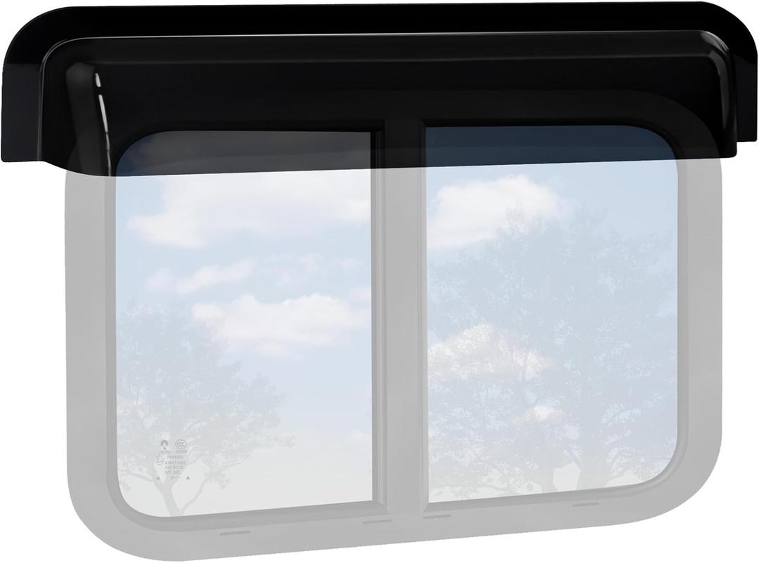 RV Window Rain Deflector Guard & Sun Visor Shade, RV Window Blade Rain Sunroof Deflector Fits 32-37 inch Wide RV Sliding&Vertical Windows,Deflects Rain and Sun Protection for Camper Van Windows
