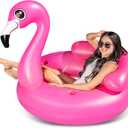 JOYIN Inflatable Flamingo Tube, Pool Float, Fun Beach Floaties, Swim Party Toys, Summer Pool Raft Lounge for Adults & Kids, with 2 Cup Holders and Head Rest