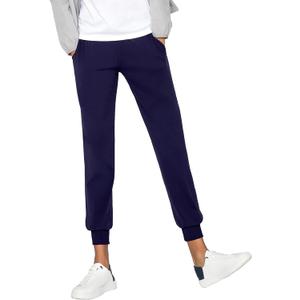 AJISAI Women's Joggers Pants Drawstring Running Sweatpants with Pockets Lounge Wear (Large, Navy)