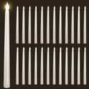 24pcs Flameless Flickering LED Taper Candles Bulk Battery Operated Candles for Christmas Halloween Birthday Wedding Party, (Ivory, 11 inch, 24pcs)