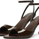 Susanny High Heels for Women Pointed Open Toe Strappy Chunky Block Heels Ankle Strap Stiletto Kitten Heeled Sandals Wedding Bridal Party Prom Sexy Dress Shoes, Size 7
