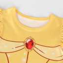 COTRIO Princess Dress Girls Sparkling Tulle Casual Dresses Toddler Ruffle Sleeve A-Line Swing Sundress Twirly Skater Dress