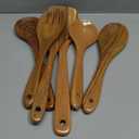 New Kitchen 6 Piece Non Toxic Wooden Spoons for Cooking - Smooth Finish Teak Kitchen Utensils Set - Non-Stick Wooden Spatula Perfect for Pasta, Mixing and Kitchen Essential and Gift