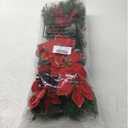 Hotop 6 Pcs Christmas Artificial Poinsettias Florals 19.6 Inch Large Christmas Poinsettia Decorations Red Green Christmas Flower Picks Stem for Christmas Tree Ornament Wreath DIY Xmas Party Decor