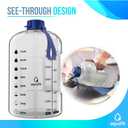 1 Gallon Water Bottle with Time Markings - Large Water Bottle Motivational Straw Clear