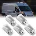 Cab Roof Top Marker Lights White Led Clearance Running Lamps for 2014-2023 Dodge Ram ProMaster 1500 2500 3500, 5PCS (Clear Len)