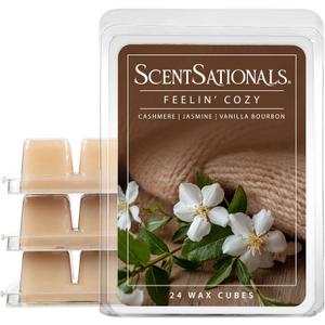 Scentsationals Fall Wax Melts, Wax Cubes Strong Scent - Feelin' Cozy - Long Lasting Scented Melts for Warmer, 10oz (24-Cubes)