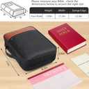 GERMUN Bible Cover with Durable Handle, Carrying Book Case Church Bag Bible, Protective with Zippered Pocket, Bible Accessories Supplies, Book Protector for Book Lovers, Black Brown