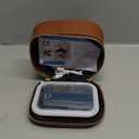 Mini Makeup Bag with Led Mirror, Small Travel Make up Bag 3 Light Modes Adjustable Brightness, for Women Organizer Cosmetic Bag, Portable Travel Train Toiletry Bag, for Pool Parties Work Touch-Ups, Brown 