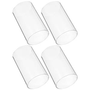  4-Piece Transparent Borosilicate Glass Candle Cover, Wedding & Formal Events, Tabletop, 15x6x6cm