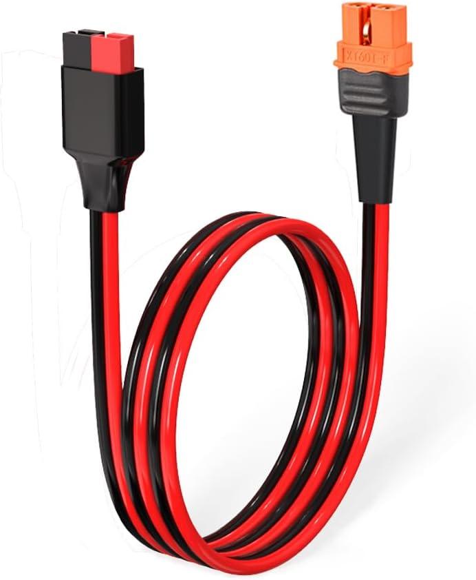 XT60i to Anderson Adapter,12AWG Anderson to XT60i Connector Cable for RC Battery Solar Portable Power Power Station and Solar Panel (2FT)