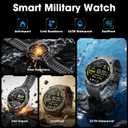 Military Smart Watch for Men with GPS, 1.43" AMOLED Bluetooth Call, LED Flashlight, Rugged Tactical Watch for Android iOS, 3ATM Waterproof Fitness Tracker with Heart Rate Pedometer (Black)