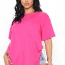 Laid back chillin pocket tee (M) Fuschaia 72581