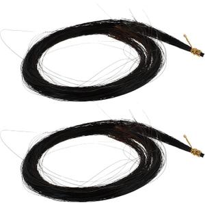 2 Bundles Hair for Viola Bow - Premium Quality Accessory for Violin and Viola Bows (Black)