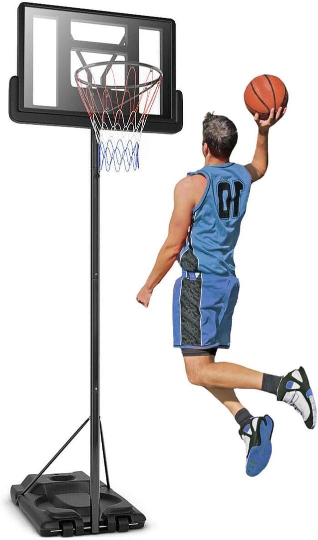 DORTALA Height Adjustable Portable Basketball Hoop System Shatterproof Backboard Wheels