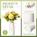 Qinyoung White Ceramic Bud Vase Set of 8, 8'' Small White Flower Vase for Centerpieces, Modern Floral Decor for Wedding Party Dining Table Home Decoration(Fashionable)