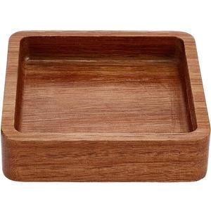 MAYJOYDIY 4 x 4Inch Square Wooden Serving Platter Acacia Wood Serving Tray Decorative Small Charcuterie Board for Cookie Dessert Party Food Wood Kitchen Platter Tray Cheese Board