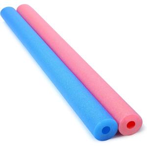 Hanaive 2 Pack 55 Inch x 3.5 Inch Jumbo Pool Noodles Floating Pool Noodles Foam Tube Extra Large Hollow Swim Noodles Floats Heavy Duty for Adults Swimming Craft Projects (Blue, Pink)