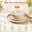 AmorArc Ceramic Dinnerware Sets for 8, 24Pcs Plates and Bowls Sets Dishes | Stoneware Handmade Reactive Glaze Dinner Set, Highly Scratch Resistant | Dishwasher & Microwave Safe Dishware