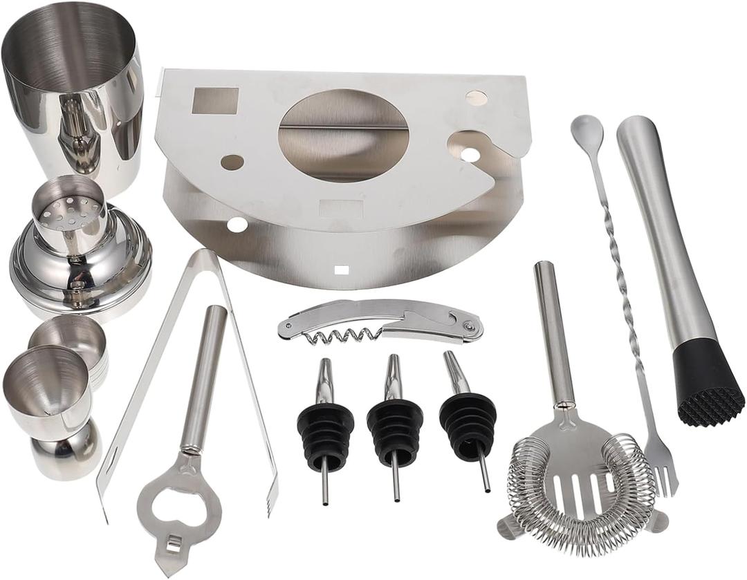 PRETYZOOM 1Set Stainless Steel Cocktail Shaker Pub Tools for Mixing Drinks Comfortable Grip Balanced Design for Home Bars Entertaining