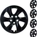 17 Inch Hubcaps Compatible with 2019-2025 Toyota RAV4 Factory Steel Wheels, Snap-On Wheel Covers, Durable ABS Replacement Hubcaps Set of 4 (Black)