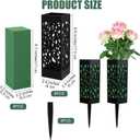 Hahood 8 Packs Cemetery Vases with Spikes and Foam Plastic Grave Vase Outdoor In Ground Cemetery Grave Flower Holders Memorial Gravestone Headstone Flower Vase for Cemetery Grave Decoration