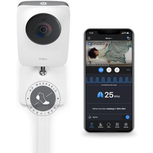 Miku Pro Smart Baby Monitor with Camera, Track Live Breathing with No Wearable, Real-Time Alerts, Sleep Analytics, 1080p Wi-Fi Video, Night Vision, and 2-Way Audio, Wall Mount Included