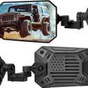 JOYTUTUS Mirrors Doors Off or Doors On with Integrated Spot Light Mount Compatible with Wrangler TJ JK JKU, Wider View No Vibrate & Wobble Side Mirrors for 1997-2018 Wrangler (Black)