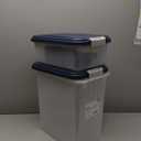IRIS USA 33qt + 12qt Airtight Pet Food Storage Container Combo with Scoop, Navy