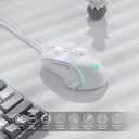 Redragon M612 Predator RGB Gaming Mouse, 8000 DPI Wired Optical Mouse with 11 Programmable Buttons & 5 Backlit Modes, Software Supports DIY Keybinds Rapid Fire Button, White