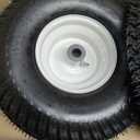 15x6.00-6nhs Lawn Mower Front Tire 4 Ply Tubeless 15x6x6 Lawn Mower 570 Lbs Tire and Wheel with 3/4" Bushing and 12 Spacers, Replacement for Garden Lawn Tractor Riding Lawn Mower, 2 Pack