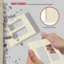 2 x ENERLITES Screwless Decorator Wall Plate Child Safe Outlet Cover, Size 2-Gang 4.68" H x 4.73" L, Unbreakable Polycarbonate Thermoplastic, SI8832-LA, Glossy, Light Almond