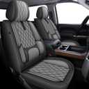 AOMSAZTO Silverado seat Covers Custom Fit Chevy Silverado GMC Sierra 2007-2025 2026 1500 2500hd 3500hd Truck Waterproof Seat Protector(5 Seats,Gray)